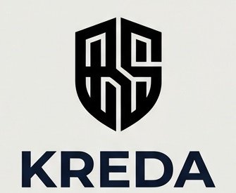 Logo-Entwurf Kreda: Wappen-Monogramm in Schwarz